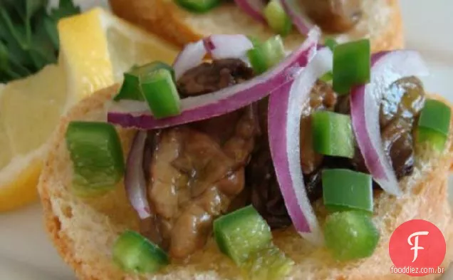 Jalapeno e sardinha Tartinas
