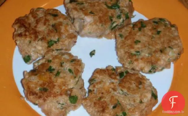 Hambúrgueres de salmão fresco com Hoisin e gengibre (baixo teor de gordura)