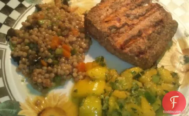 Filetes de salmão Tandoori com Sabor De Menta de Manga