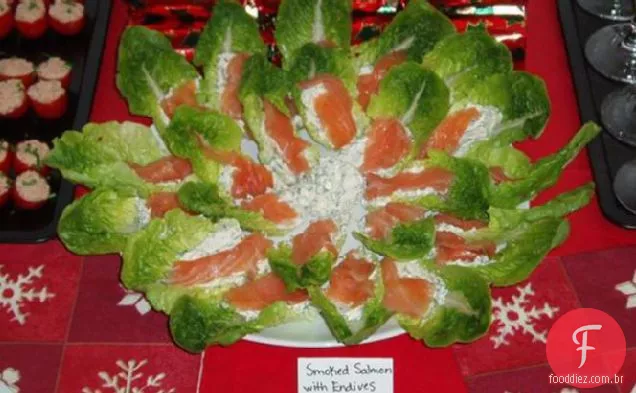 salmão defumado e endive