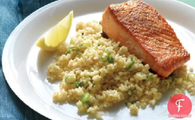 Filetes de salmão grelhados com Bulgur