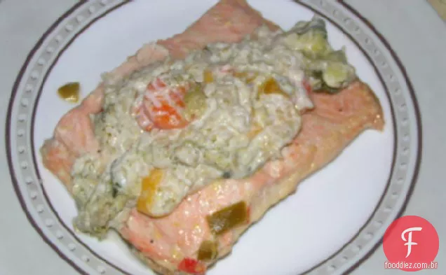 Limão-pimenta e salmão vegetal
