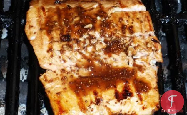 Fácil Balsâmico-Mel-Mostarda Vitrificada Salmão