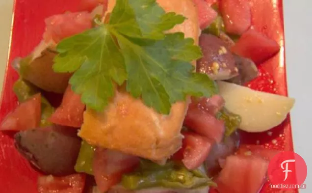 Salada De Batata Com Salmão Assado Marinado