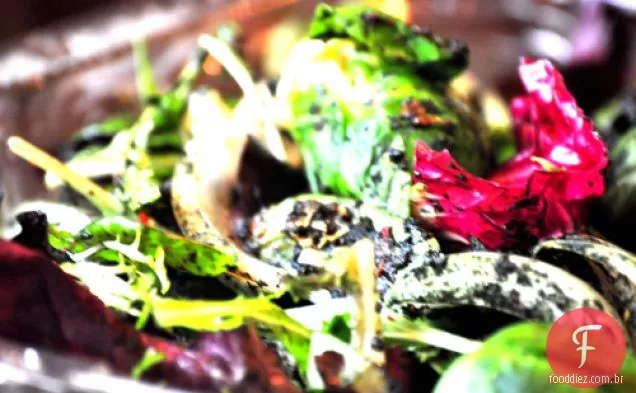 Salada De Rúcula Com Couve De Bruxelas De Hortelã Marroquina