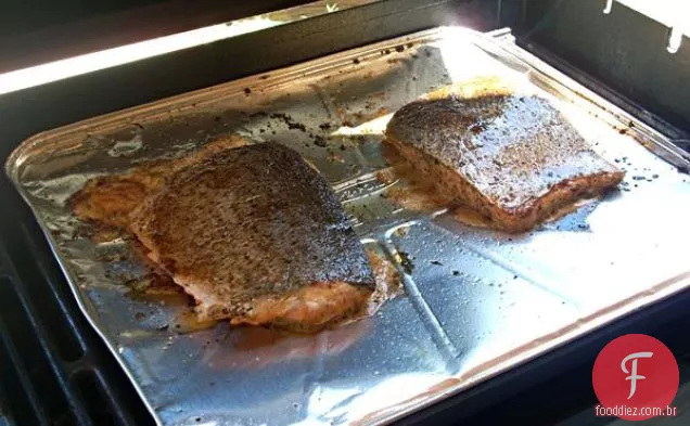 Acelga suíça e fritada de salmão