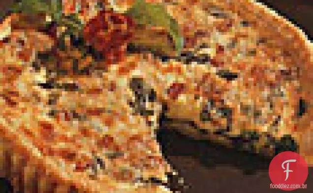 Rúcula e quiche de Bacon