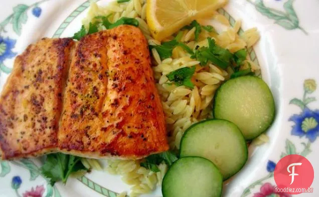 Teriyaki Salmão Laranja-Bordo