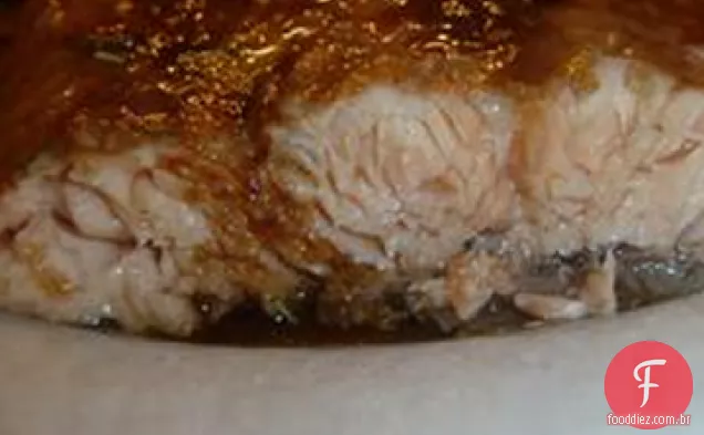 Salmão Assado Com Vinagre Balsâmico
