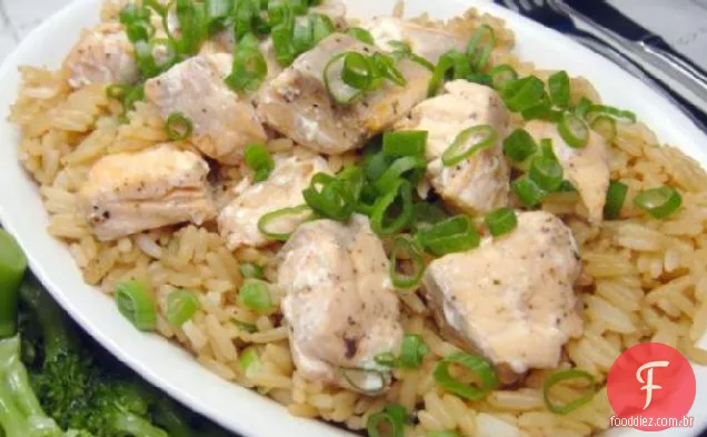 Pilaf De Salmão Com Cebolinha