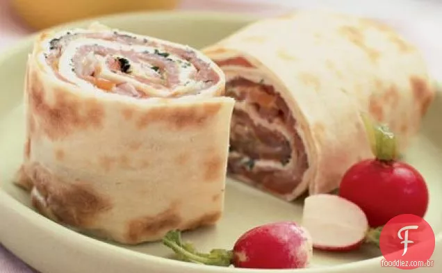 Salmão defumado e Cream Cheese Roll-ups