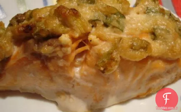 Salmão Assado Com Parmesão