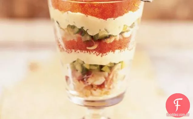 Caranguejo cremoso e Caviar Parfaits