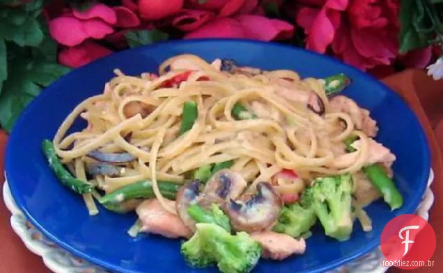 Linguine Com Molho Cremoso De Salmão Defumado