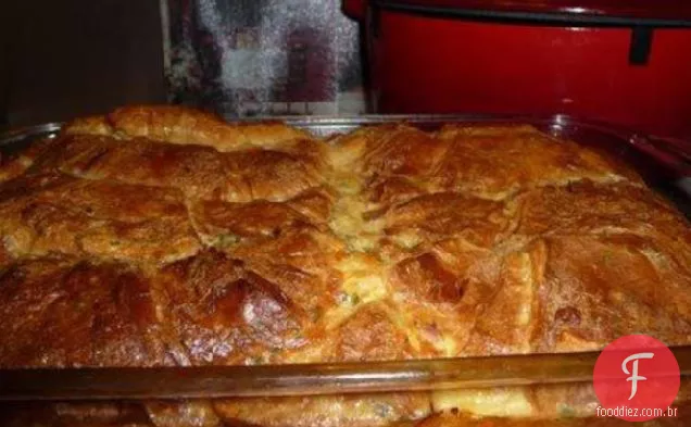 Croissant & salmão (ou presunto) caçarola de café da manhã