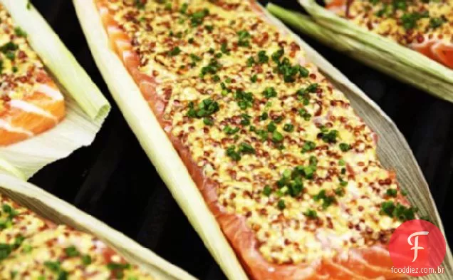 Salmão Grelhado Na Receita De Casca De Milho