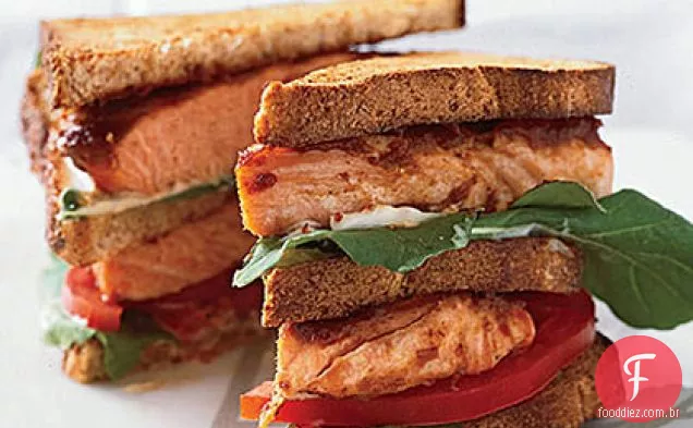 Salmon Club Sandwiches