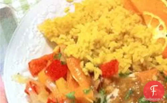 Salmão assado com esmalte laranja-gengibre