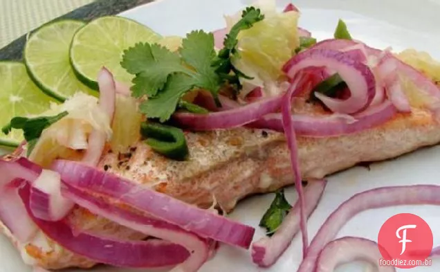 Salmão Assado Com Salsa De Limão