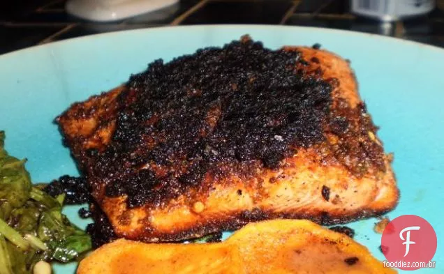 Salmão Com Gengibre E Cebolinha