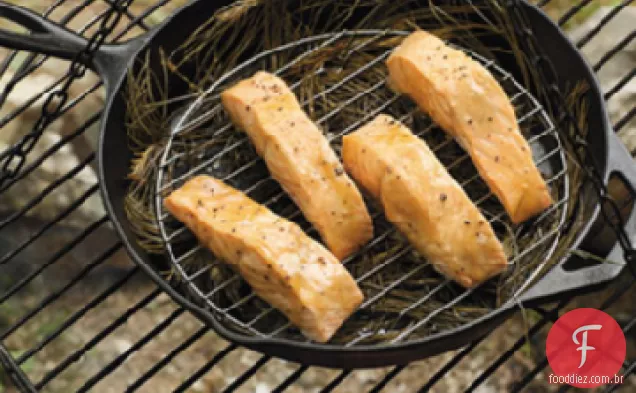 Pine-Fumado & Maple-Vitrificado Salmão Selvagem