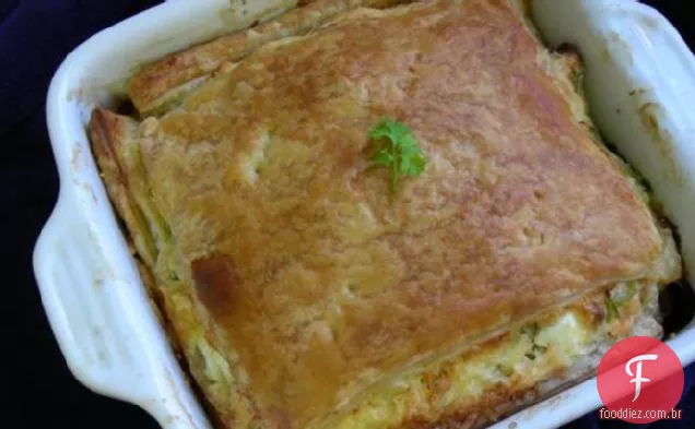 Torta Suíça, brócolis e salmão