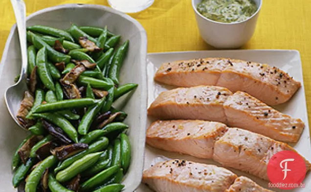 Salmão com molho de mostarda Herbed