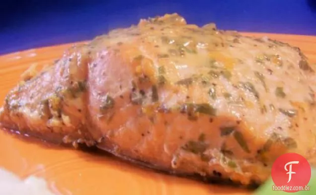 Salmão Laranja Estragão Assado