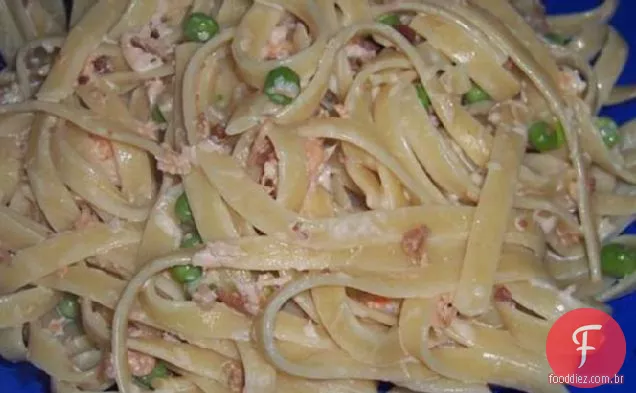 15 Minutos Camarão Carbonara Fettuccine