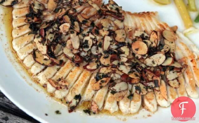 Bobby Flay's Skate Amandine com limão preservado