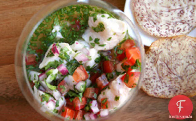 Ceviche de pargo com receita de Chiles e ervas