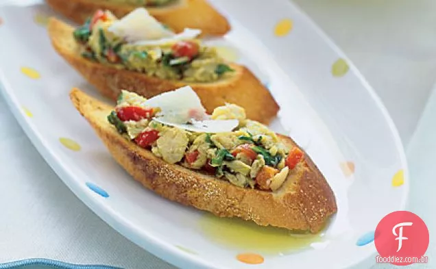 Alcachofra-Rúcula Crostini