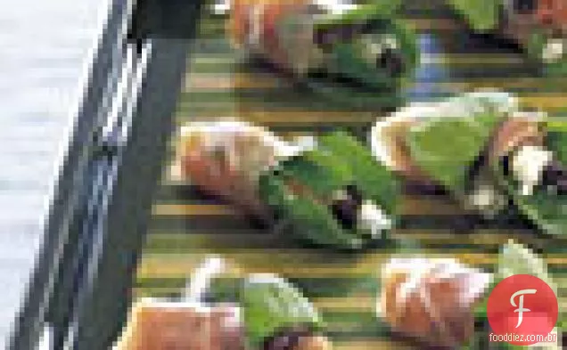 Gorgonzola embrulhado em Prosciutto com rúcula