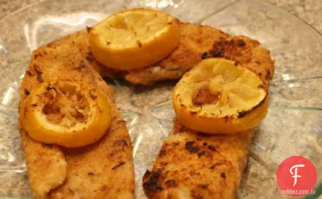 Tilápia Com Crosta De Pão Italiano Com Limão