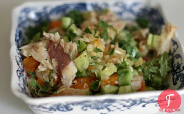 Salada de laranja truta defumada