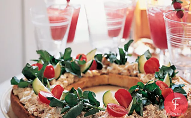 Crostini de Natal com truta defumada