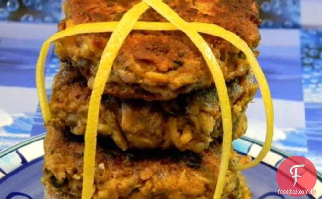 Hambúrgueres de atum e mexilhão defumado