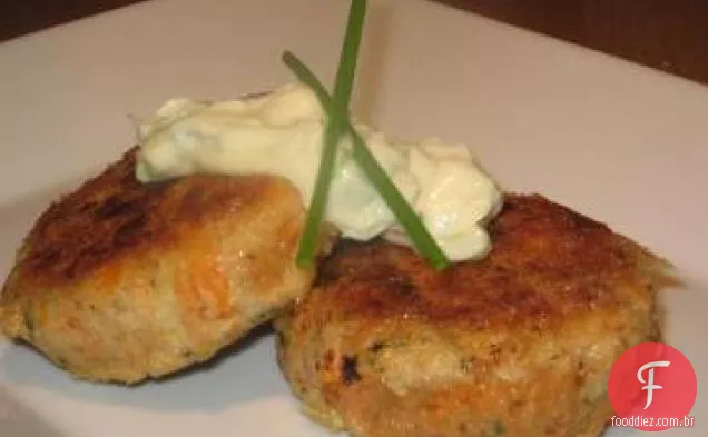 Atum e batata doce (Kumera) rissóis