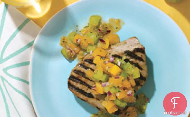 Atum grelhado picante com Salsa de Jardim