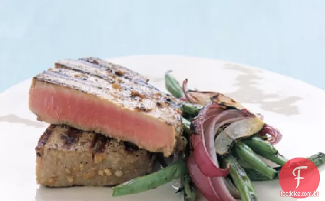 Bifes de atum grelhados com marinada Japonesa