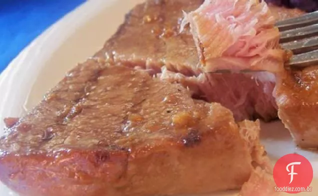 Bifes De Atum Grelhados Teriyaki Com Baixo Teor De Gordura