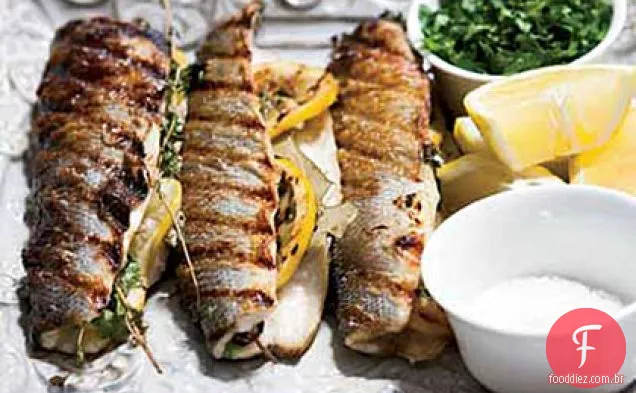 Branzino Grelhado Recheado Com Limão