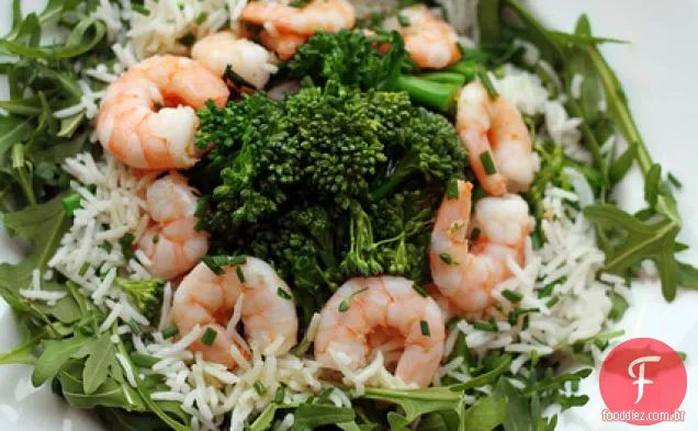 Camarões, Brotar Brócolis E Arroz Basmati