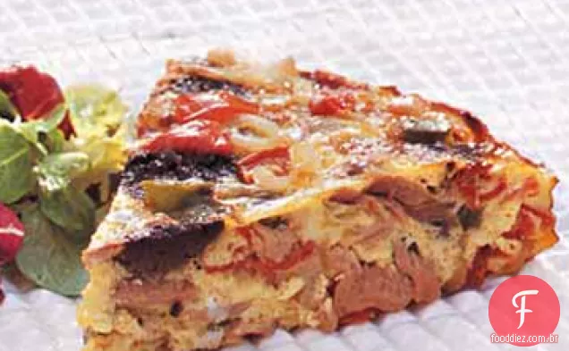 Tortilla de estilo basco com atum e Tapenade