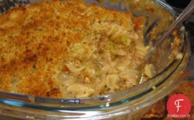 Mornay atum com laranja e alho-poró