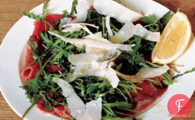 Carpaccio Com Rúcula, Limão E Óleo De Trufa