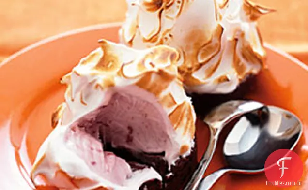 Morango e Chocolate cozido Alasca