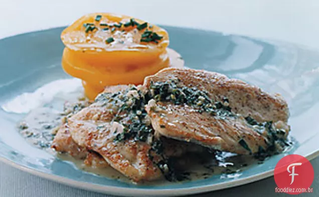 Frango Assado Com Molho De Manteiga de estragão