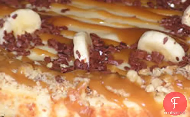 Cheesecake de Banana com molho de caramelo
