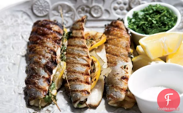 Branzino Grelhado Recheado Com Limão